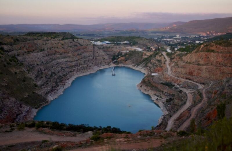 карьер, закат, солнце, вода, песок Сердце Крыма фото превью