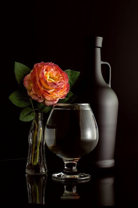Роза и бокал фото превью