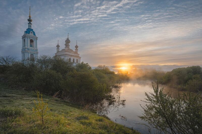 савинское, утро, церковь, рассвет Савинское фото превью
