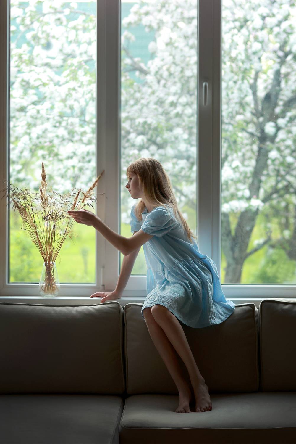 девушка, красивая, сад, цветение, цветущий сад, портрет, цвет, фотография, жанр, Постонен Екатерина