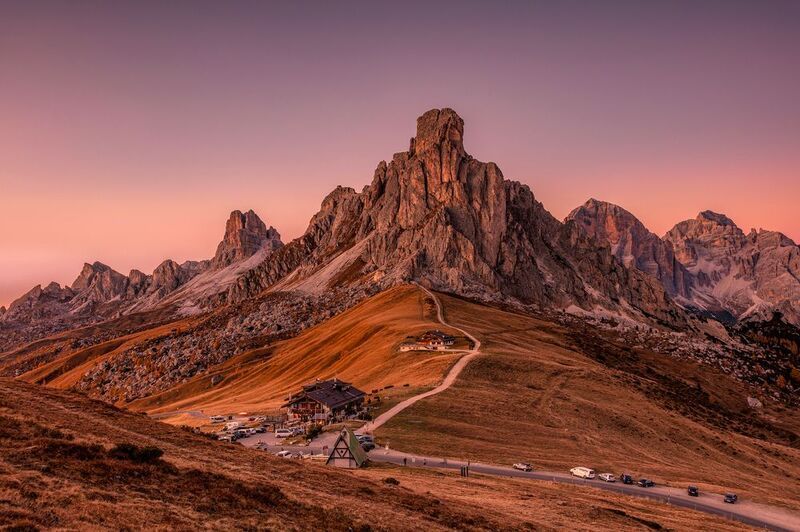 alps, mountains, italy, passo giau, landscape, sky, sunset, dolomiti, Mystical Mountain фото превью