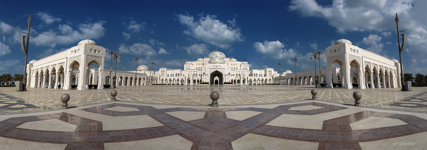 Каср Аль Ватан, Дворец Наций, Абу Даби, Объединённые Арабские Эмираты, Qasr Al Watan, Palace of the Nation, Abu Dhabi, United Arab Emirates, uae, оае, достопримечательность, дворец, мрамор, площадь, небо, облака, поездка, тур, экскурсия, азия, восточный, , Сытилин Павел