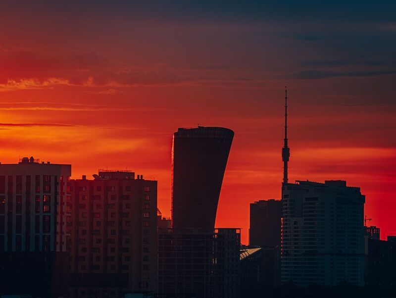 москва, рассвет, архитектура, город На рассвете фото превью