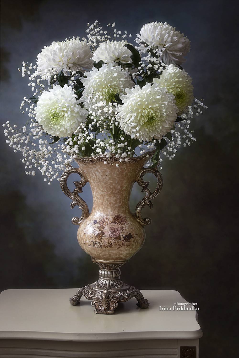натюрморт, цветы, букеты, хризантемы, Приходько Ирина