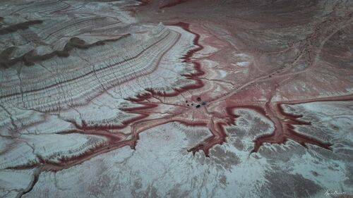 Kyzylkul Canyon from a bird\'s eye view