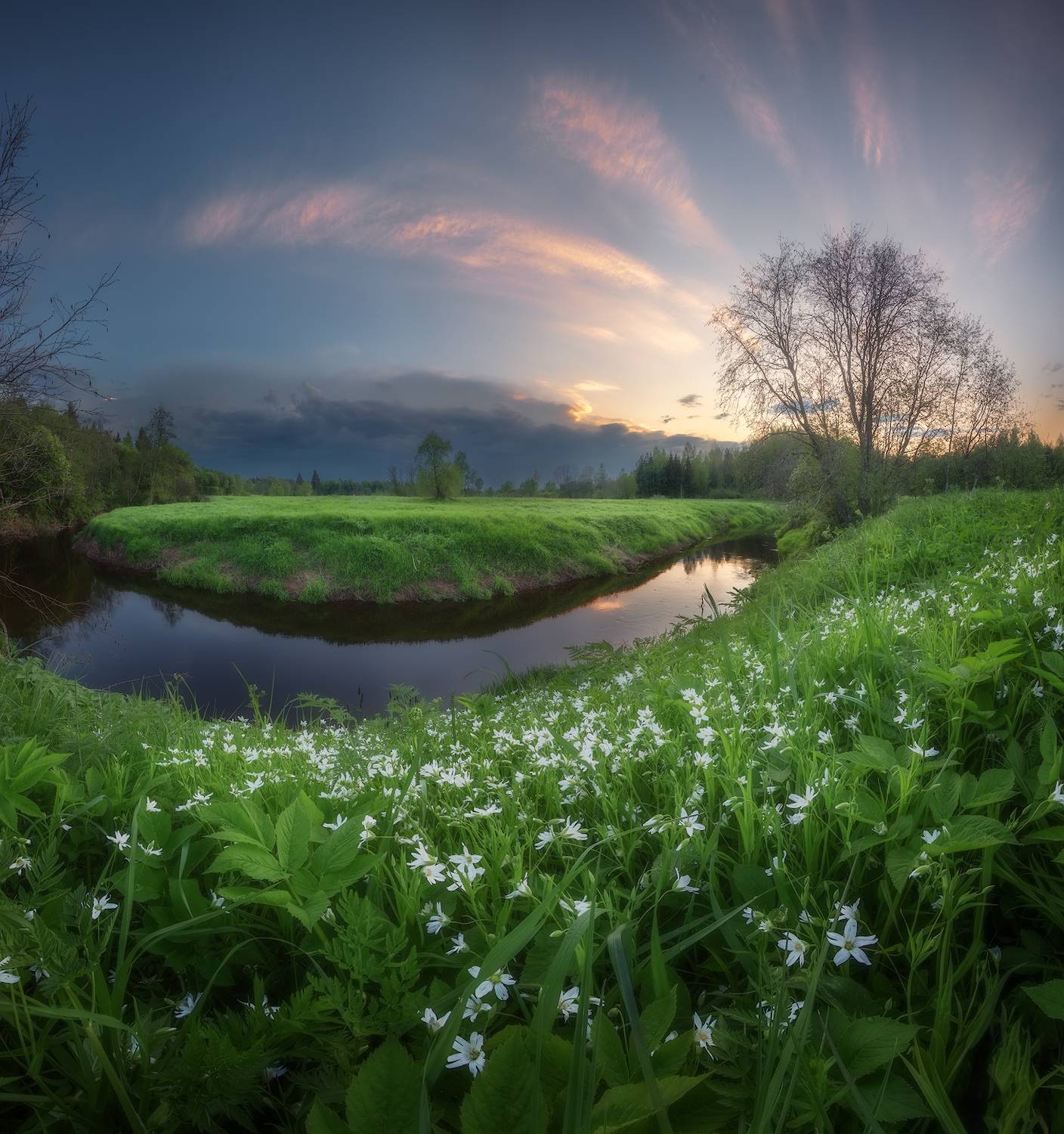 закат, речка, ленобласть, весна, Марголин Алексей