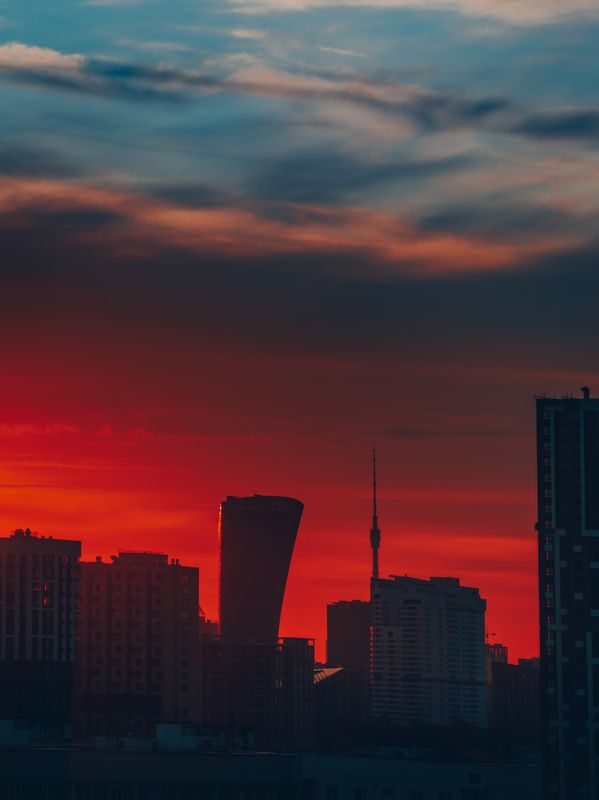 москва рассвет архитектура город На рассвете фото превью