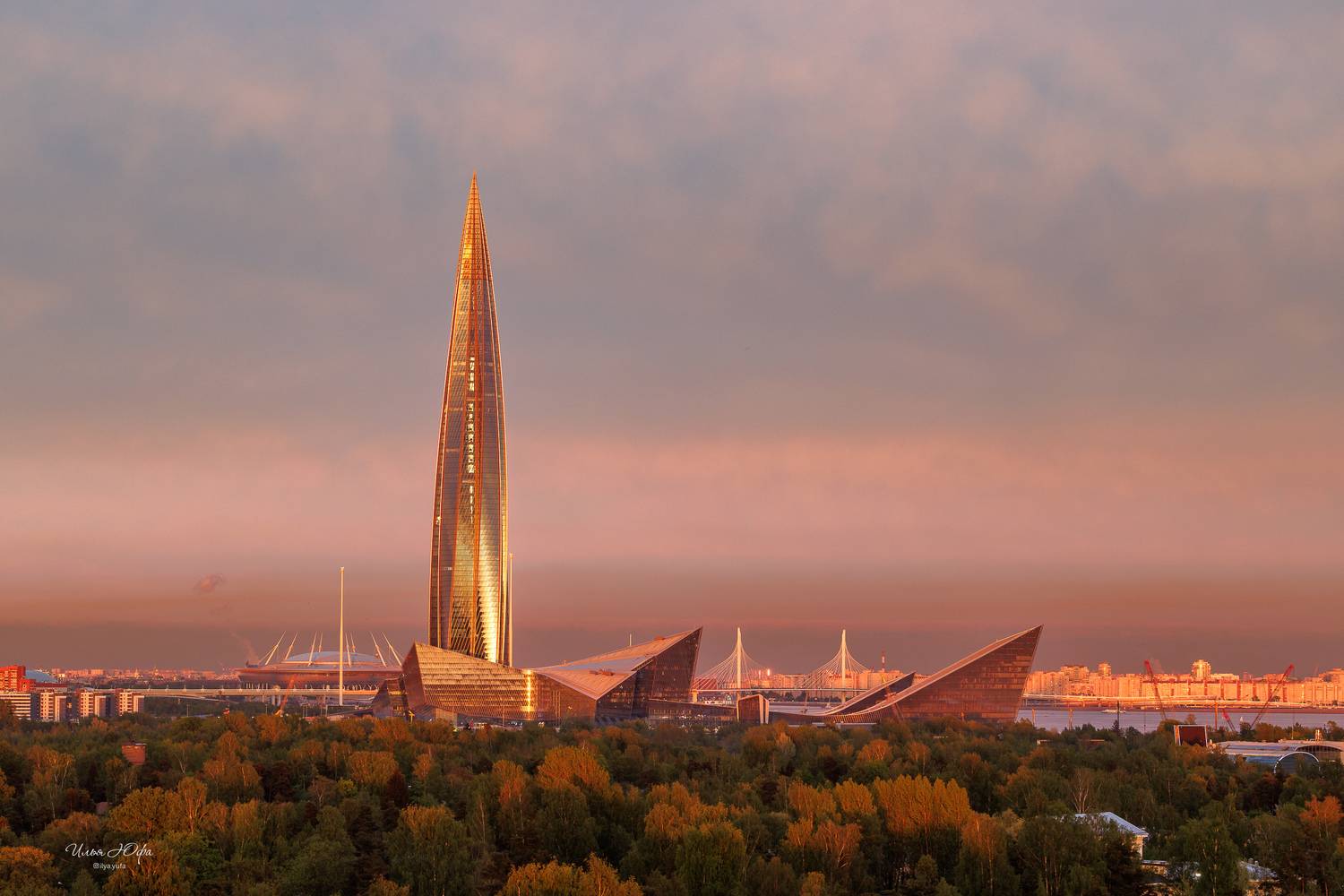 лахта центр, закат, лахта, Илья Юфа
