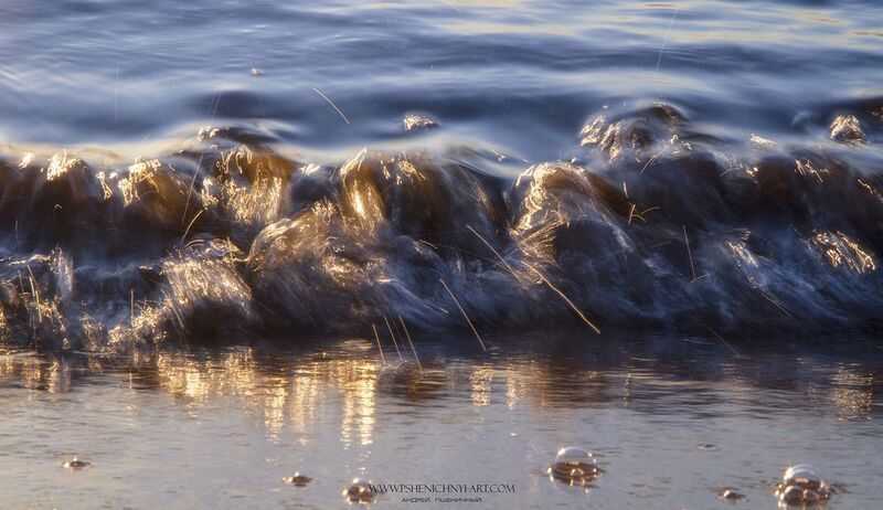 волна, движение, свет, вода, импульс, эскиз, штрихи, минимализм, абстракция, концепт Эскизы вечернего света фото превью