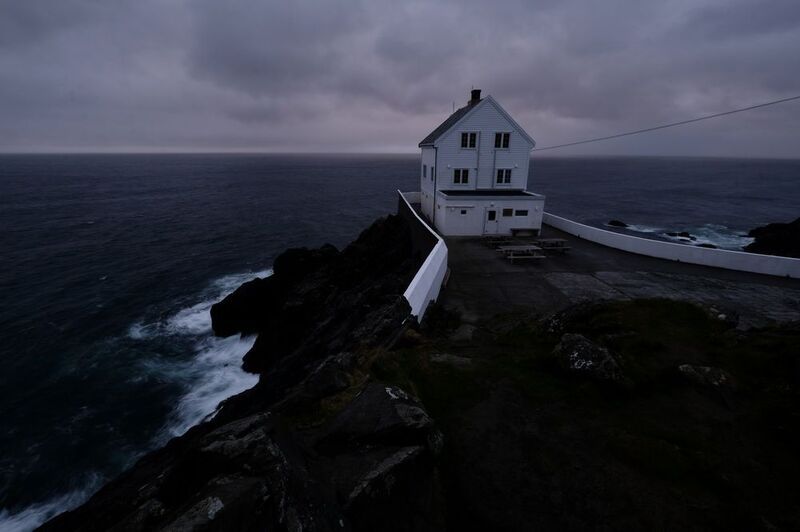 Landscapes, Norway, Lighthouse, Mood, Evening, House, Sea, Atlantic Ocean,  На маяке фото превью