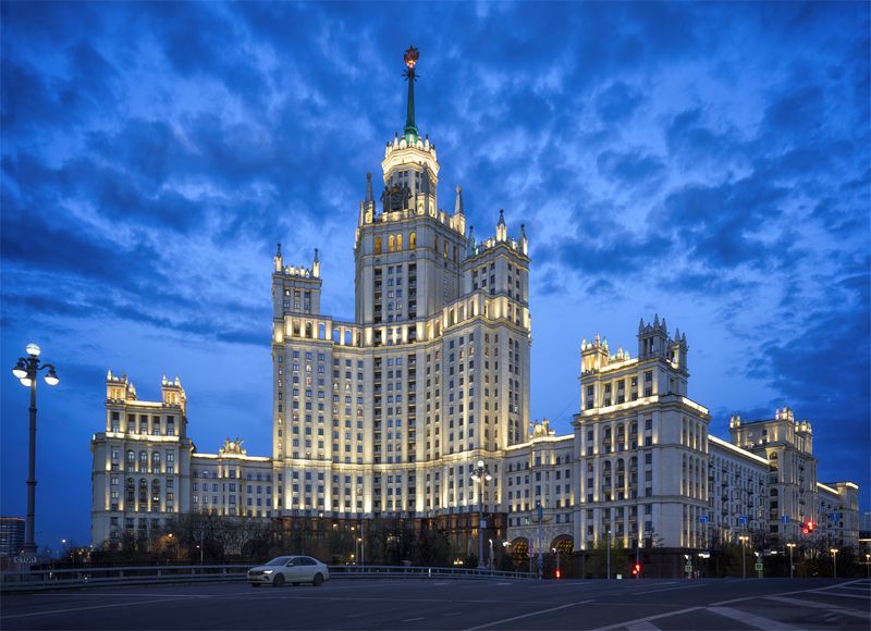 город, архитектура, вечер, москва, высотка, небо Дом на Котельнической набережной фото превью