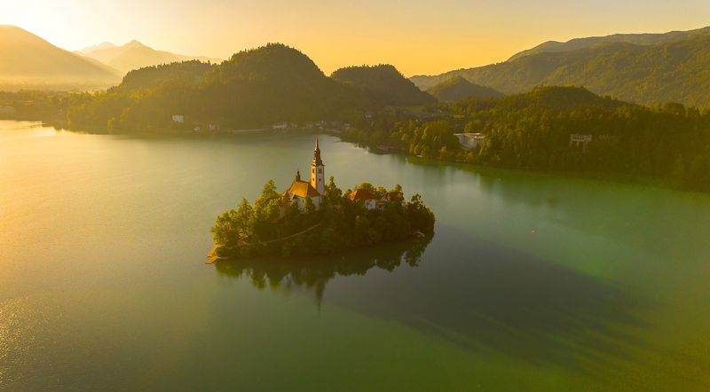 блед, остров блед, озеро, озеро блед, словения, триглав, альпы, юлийские альпы, alps, bled, bled lake, slovenia Утро фото превью