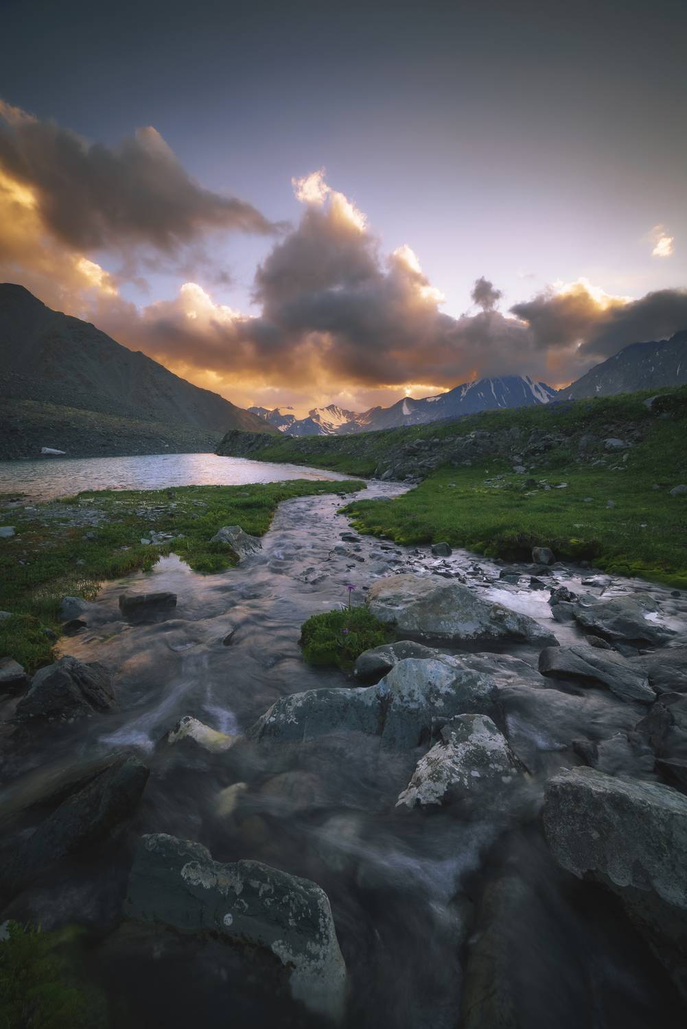 горный алтай, талдура, закат, ручей, Гущин Владимир