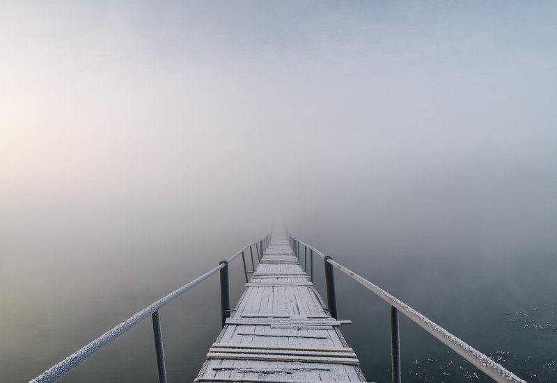 Зима, Минимализм, Мороз, Россия, Снег, Туман Первый день весны фото превью