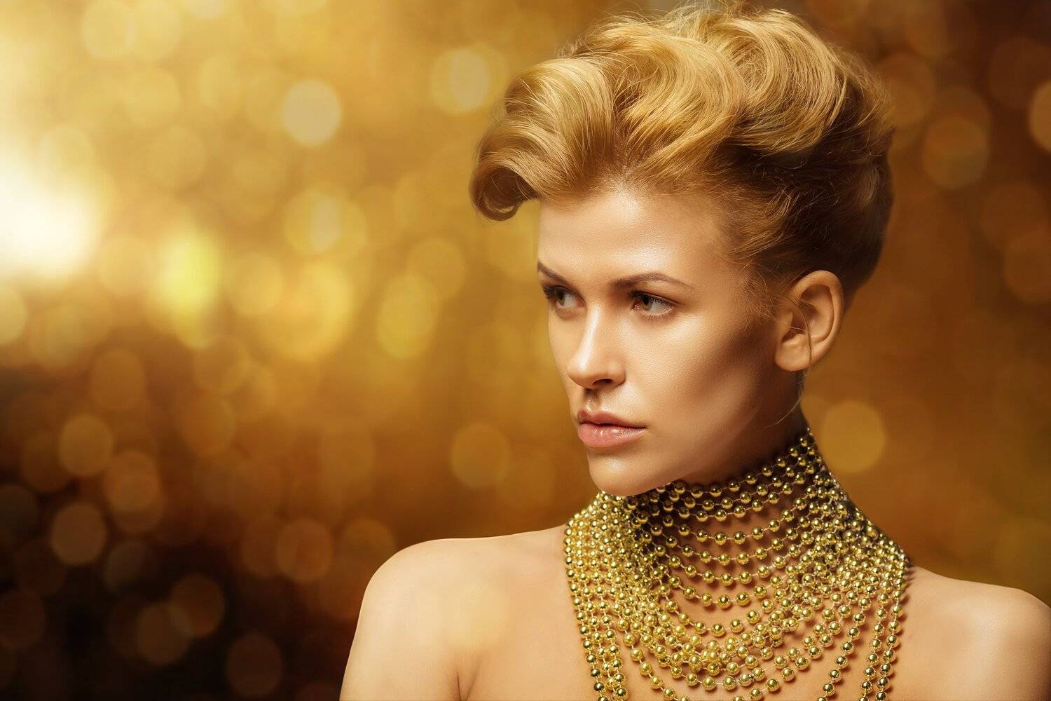 Dior, Боке, Бусы, Желтый цвет, Портрет девушки, Студийный портрет, Денис Фёдоров