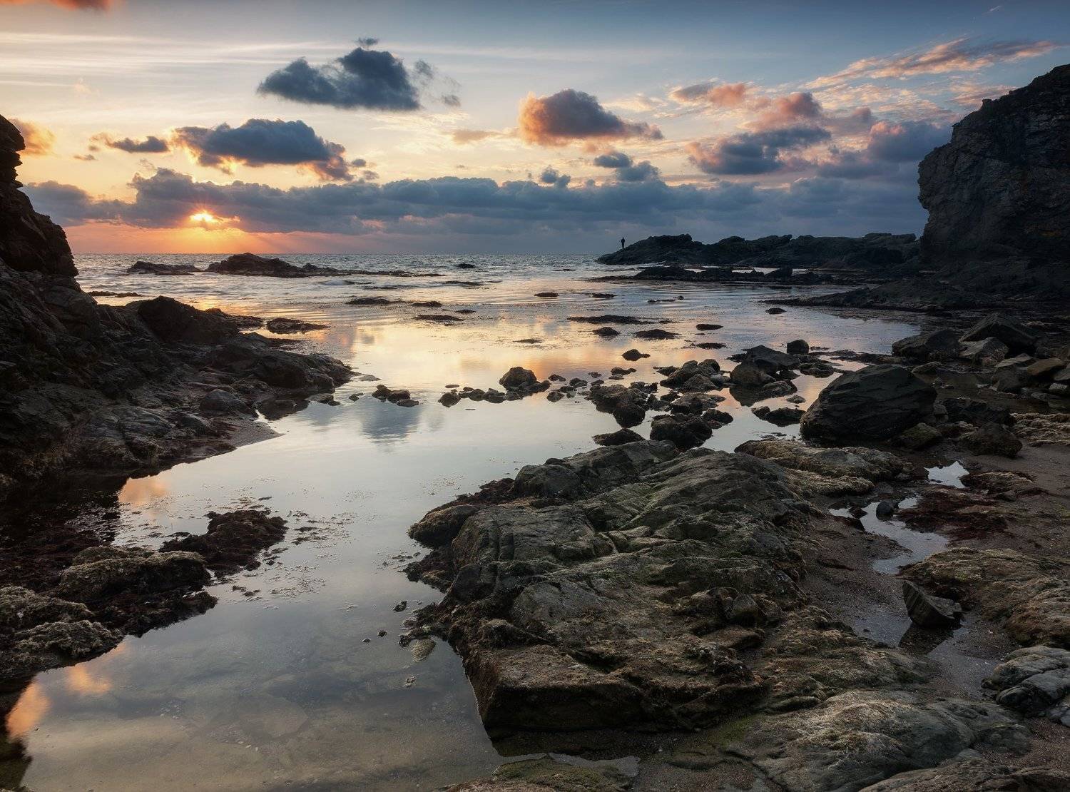 clouds, colors, fineart, fisherman, landscape, morning, rocks, sea, seascape, sky, sun, sunrise, water, Иван Димов