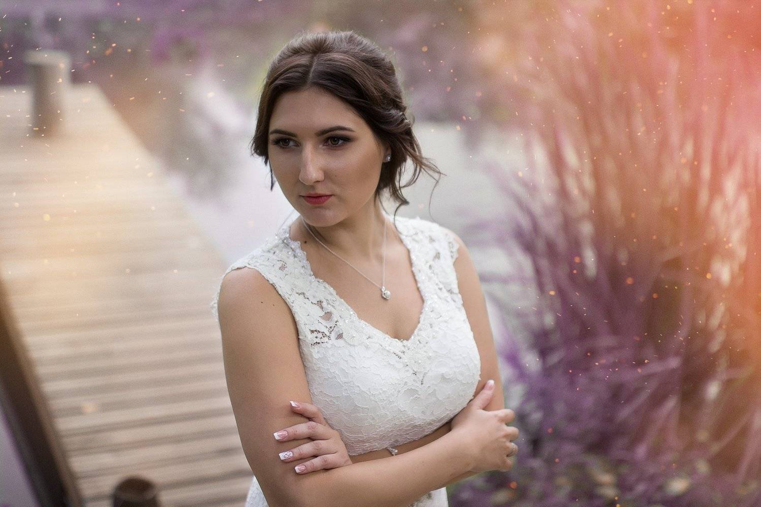 портрет, девушка, пирс, озеро, Дмитрий Лопатин