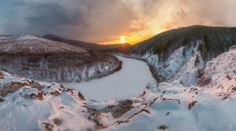 Мартовский закат на Ингоде фото превью