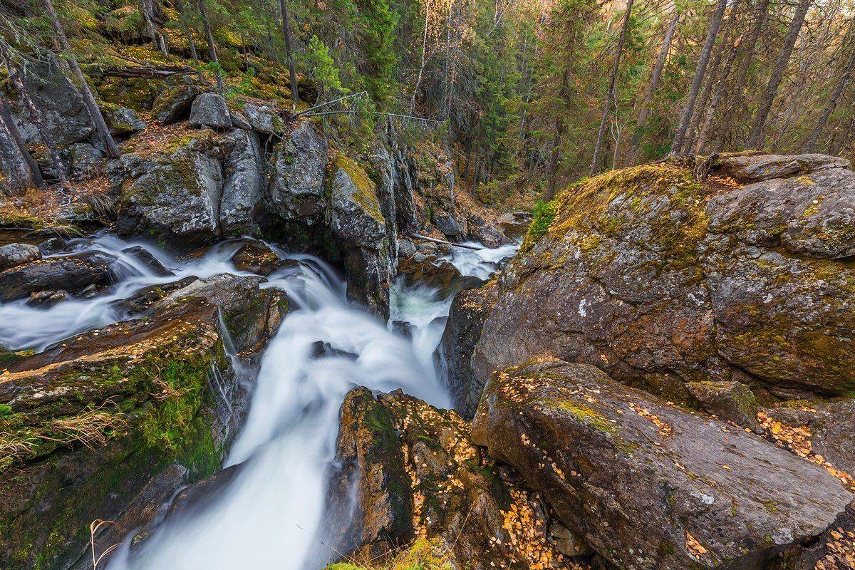 водопад, горы, жигалан, осень, пермский край, тайга, урал, Кирилл Уютнов