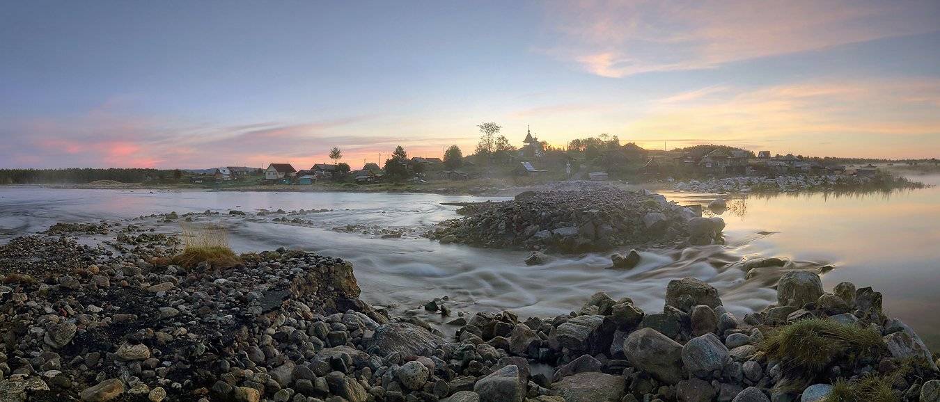 заполярье, мурманская область, панорама, рассвет, ковда, осень, Александр Бархатов