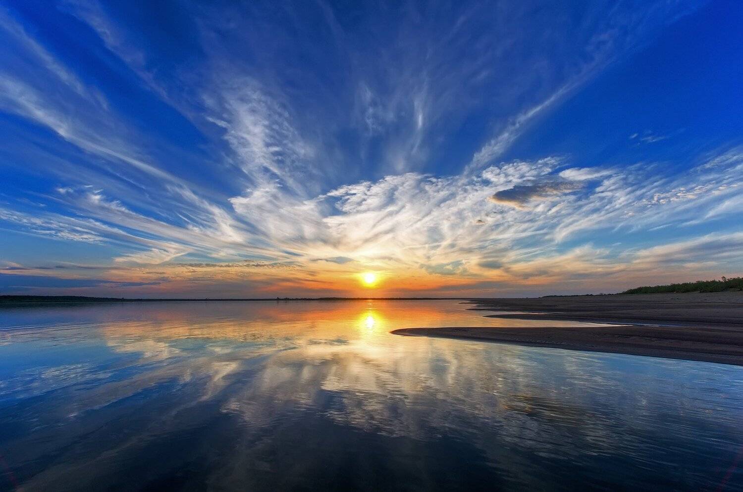 Komi, Pechora, River, Sun, Sunset, Белые ночи, Закат, Коми, Печора, Река, Игорь Подобаев