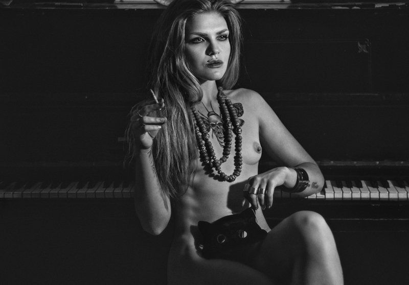 nude, erotic, tattooed, skin, monochrome, bw, myanovska, girl, woman Helen фото превью