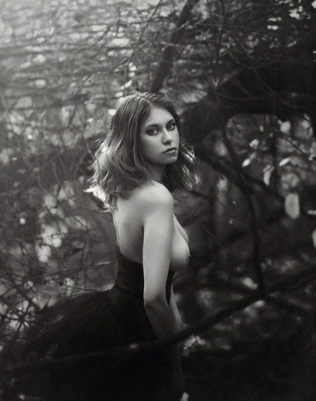 50mm, Beautiful, Black and white, Body, Forest, Girl, Model, Nikon d90, Nude Shishkin les фото превью