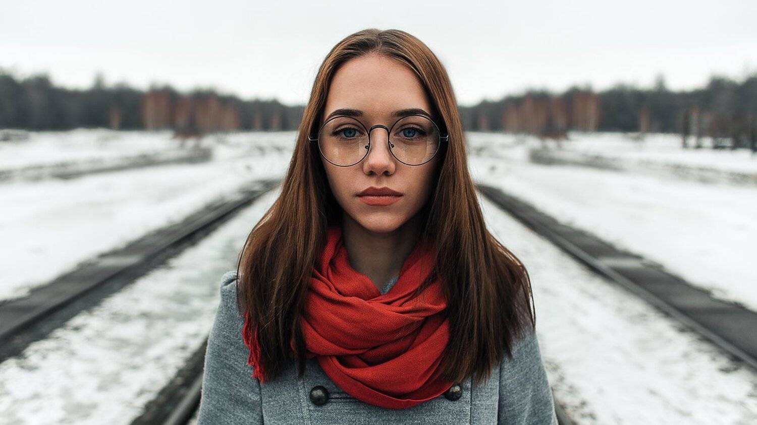 girl, red, hair, winter glases, Блохин Антон