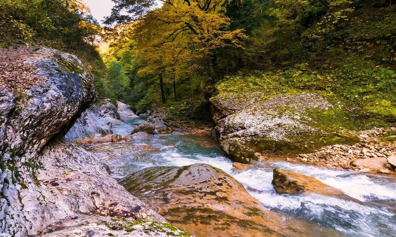 Гуамка, Курджипс, Мезмай, Осень, Река *** фото превью