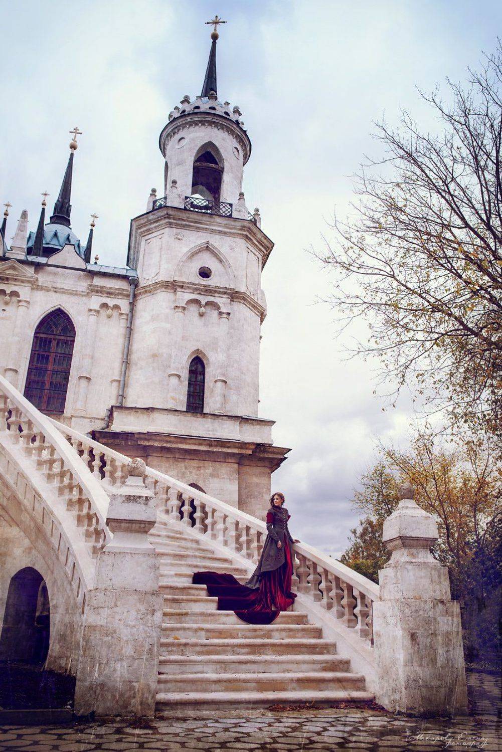 храм, осень, прогулка, девушка. костюм, Макарова Елена