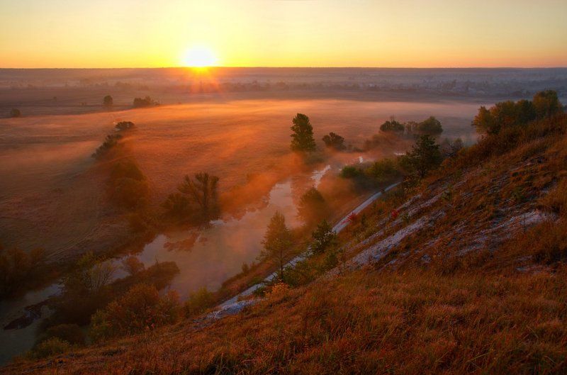 Красный рассвет фото превью