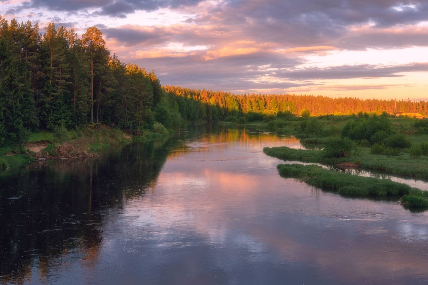 май, утро, река, Архипкин Александр