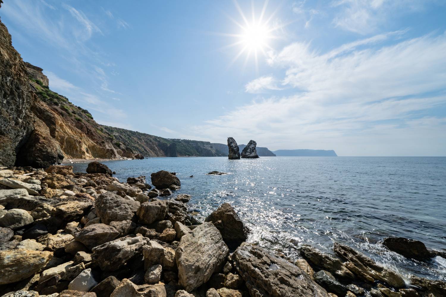 Россия, Крым, Севастополь, мыс Фиолент, Яшмовый пляж, Мраморная бухта, скалы Орест и Пилад, Гаврилов Юрий