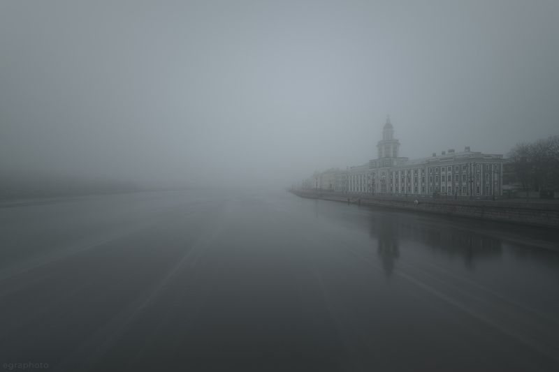 санкт-петербург, спб, россия, питер, spb, saint-petersburg, piter, russia, нева, ледоход, кунсткамера Невский ледоход. Кунсткамера в тумане. фото превью