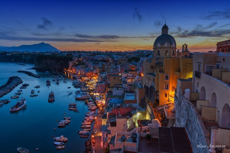 travel italy street urban procida buildings Procida фото превью