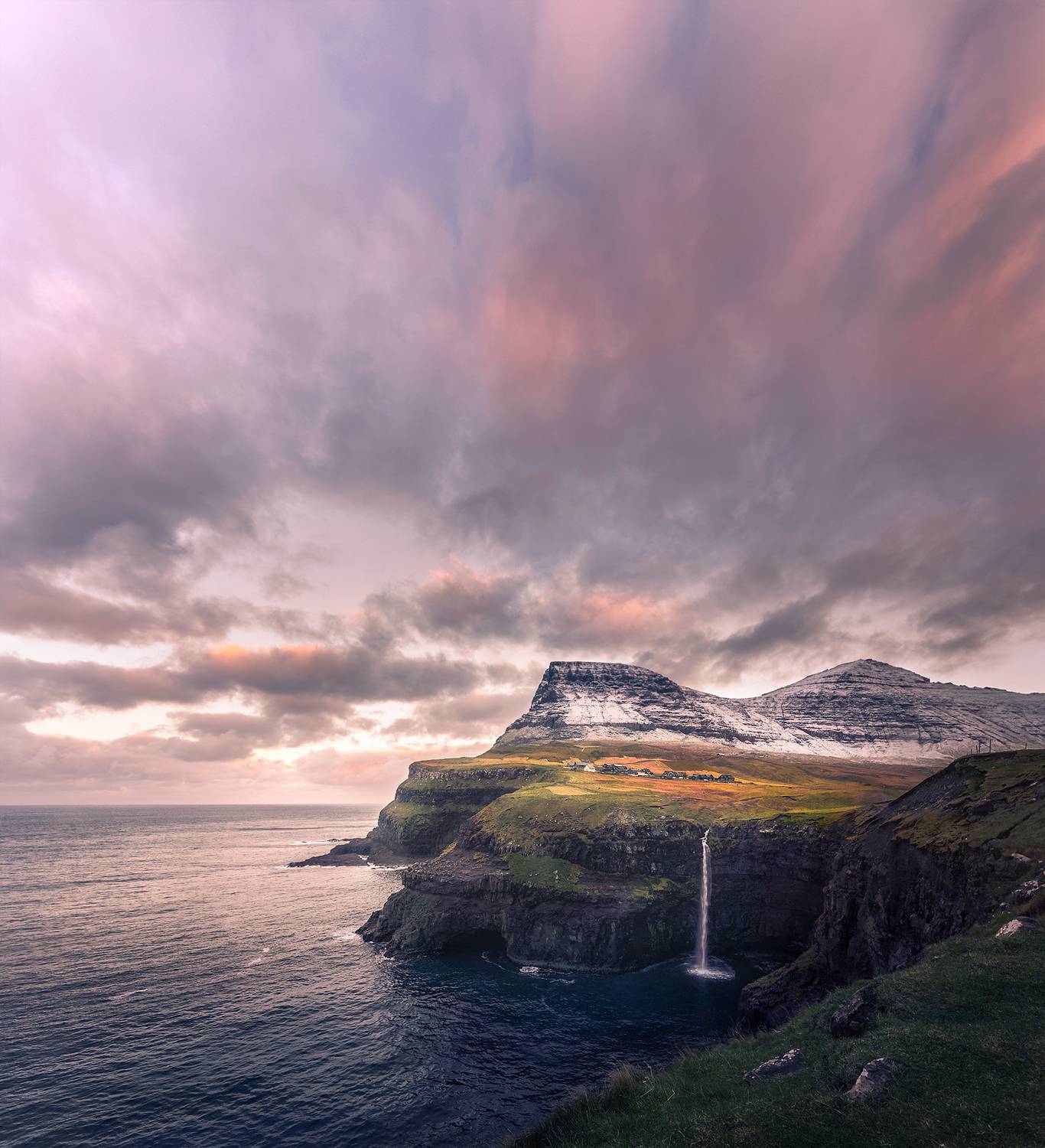 landscape, nature, scenery, sunrise, morning, sea, rocks, waterfall, longexposure, пейзаж, рассвет, faroe, Александър Александров