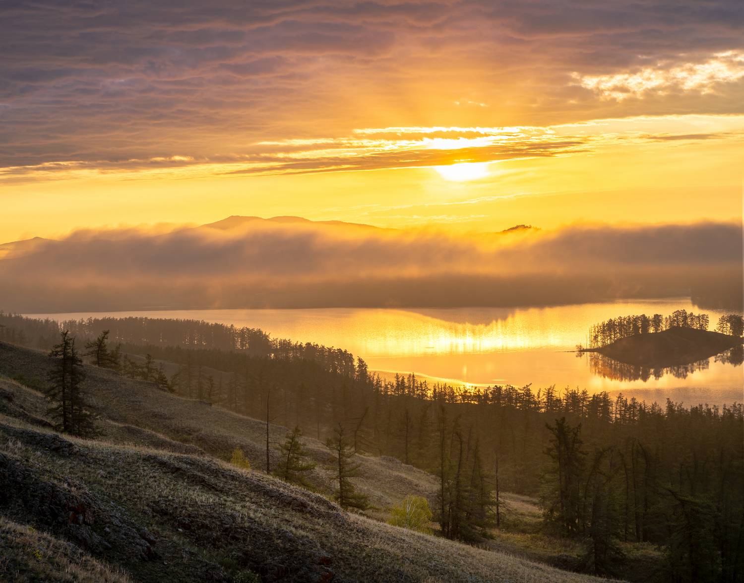 калкан, озеро, туман, рассвет, урал, башкортостан, Уфимцев Юрий