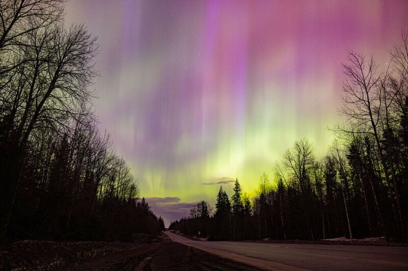 Северное сияние по дороге в Гремячинск фото превью