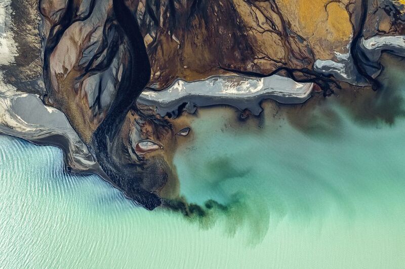 iceland, river, textures, black river, venom, drone, braided rivers, nature, travel, explore, scenic, dji, air2s  VENOM . . .  фото превью