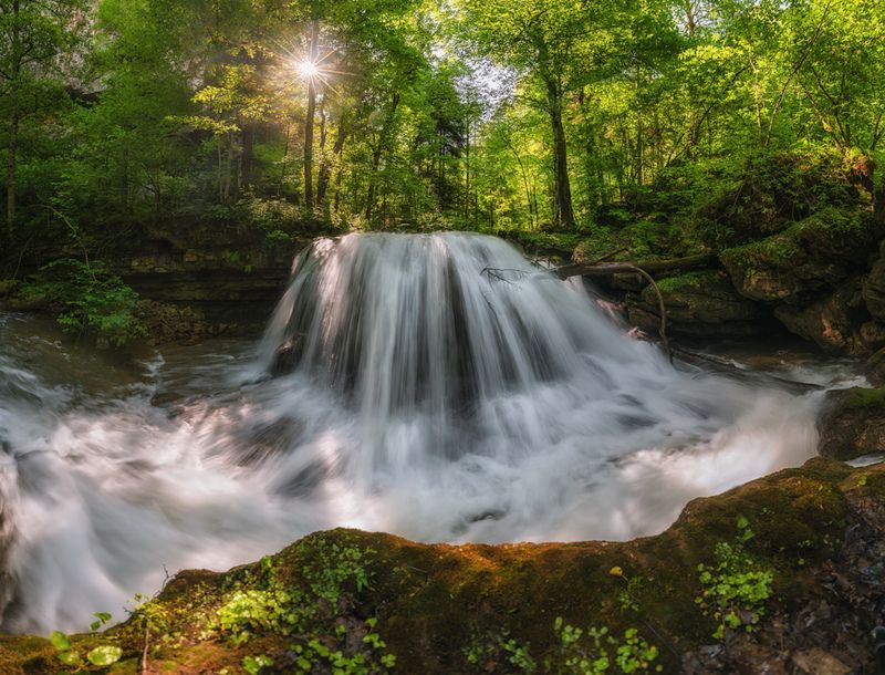 мезмай, река, водопад, рассвет, ибнь На Мезмай реке фото превью