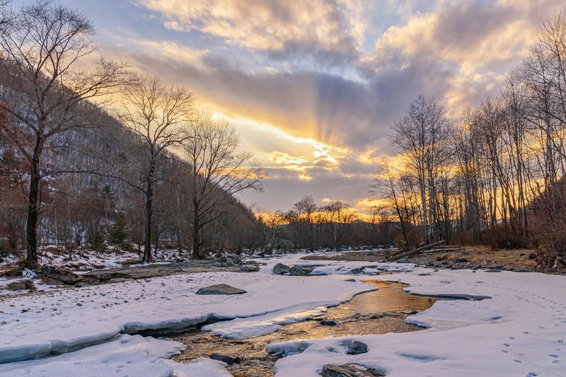 весна, вечер, ррудная Мартовский закат фото превью