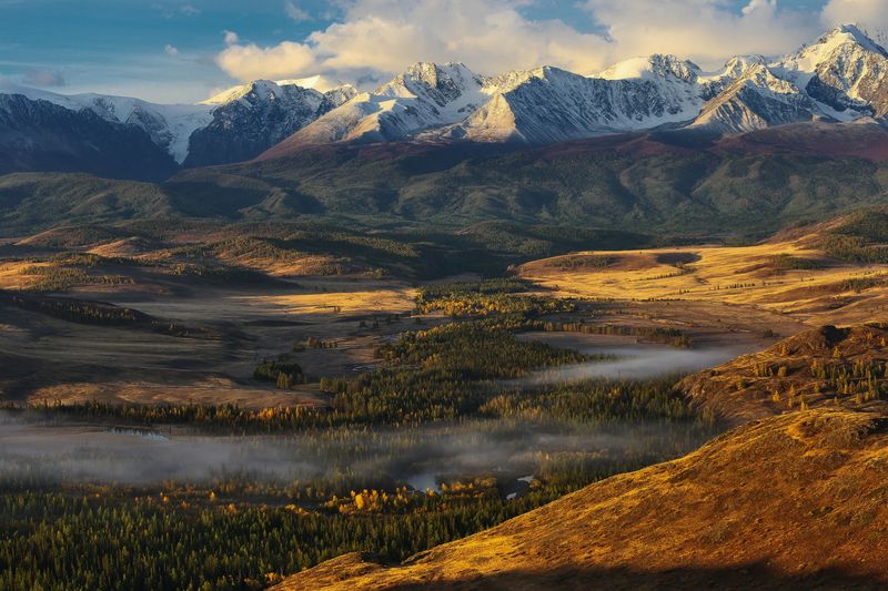 алтай, чуя, горный алтай, курай Утро уходит с туманом фото превью