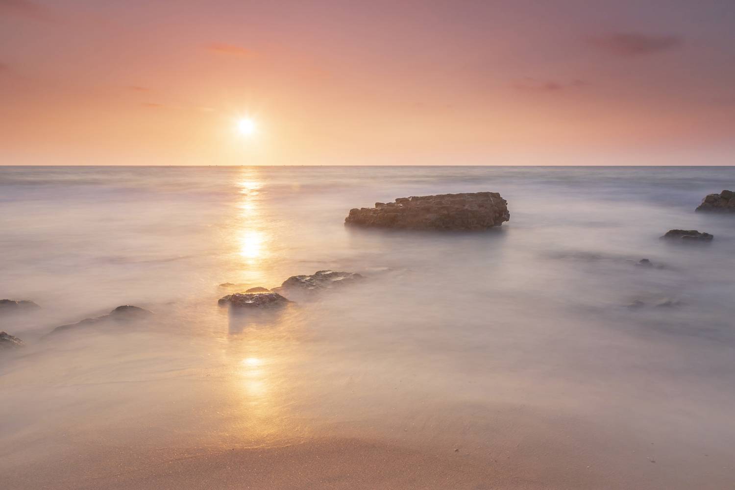 sea, seascape, sunset, landscape, beach, marina, rocks, Nikolay Tatarchuk