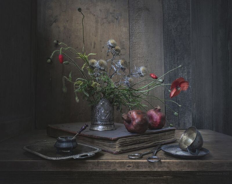 Гранаты и мак фото превью