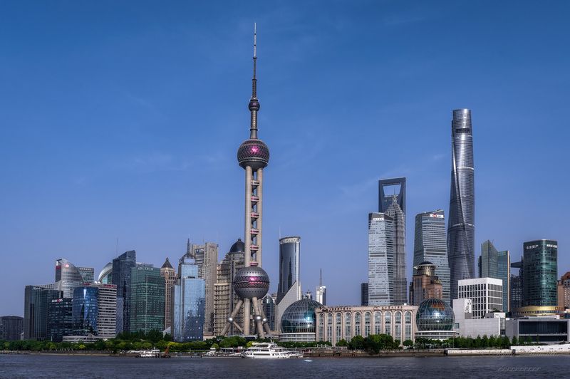 архитектура, современная архитектура, городской пейзаж, Шанхай, Китай, набережная Бунд. набережная Бунд, Шанхай. фото превью