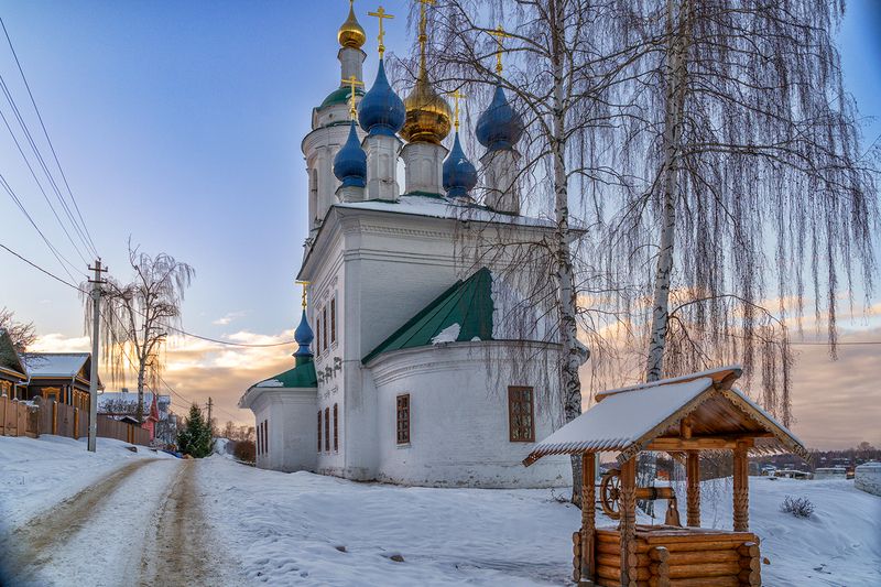 Россия, Плес, церковь, архитектура Плес зимой фото превью