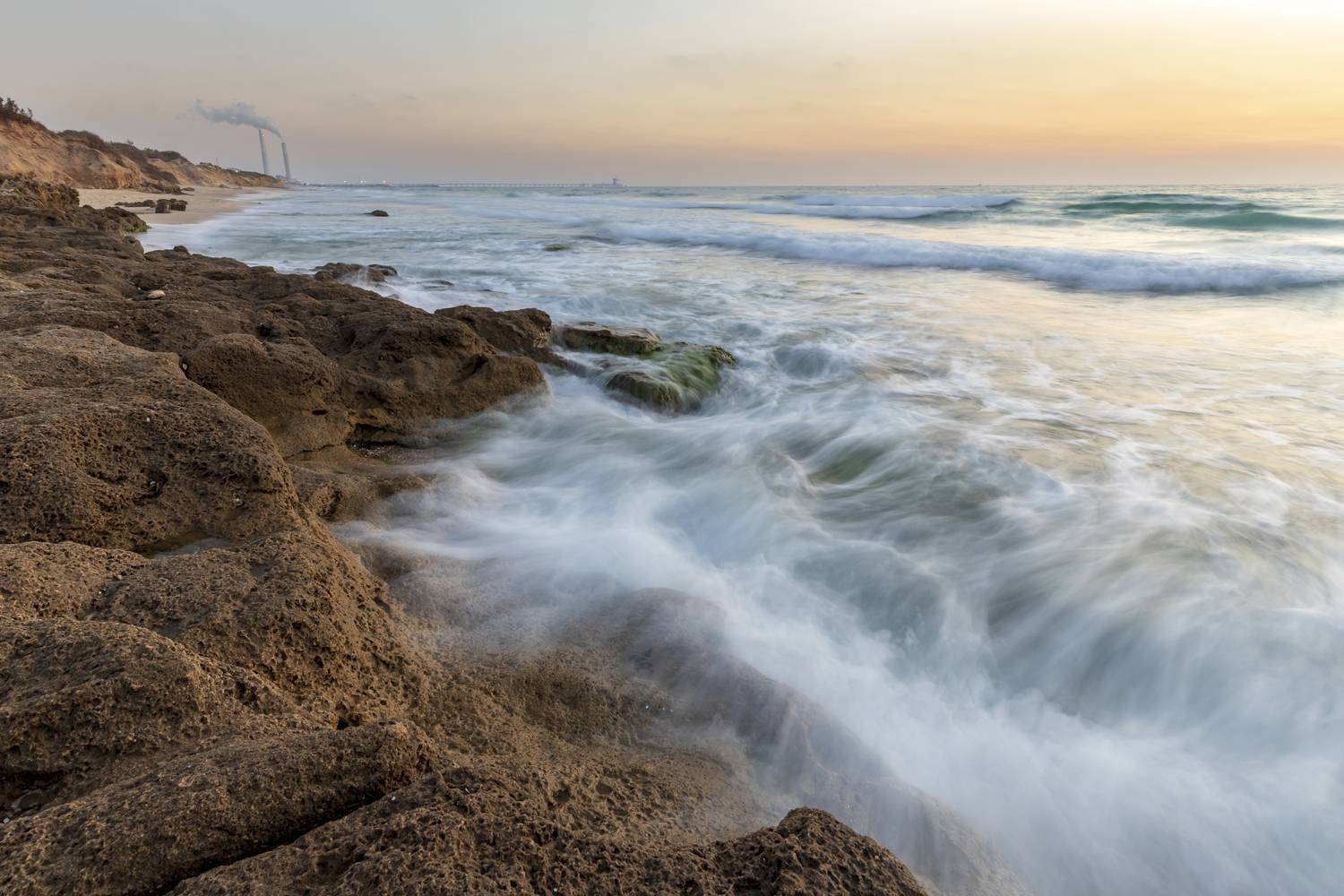 sea, seascape, sunset, landscape, beach, marina, rocks, Nikolay Tatarchuk