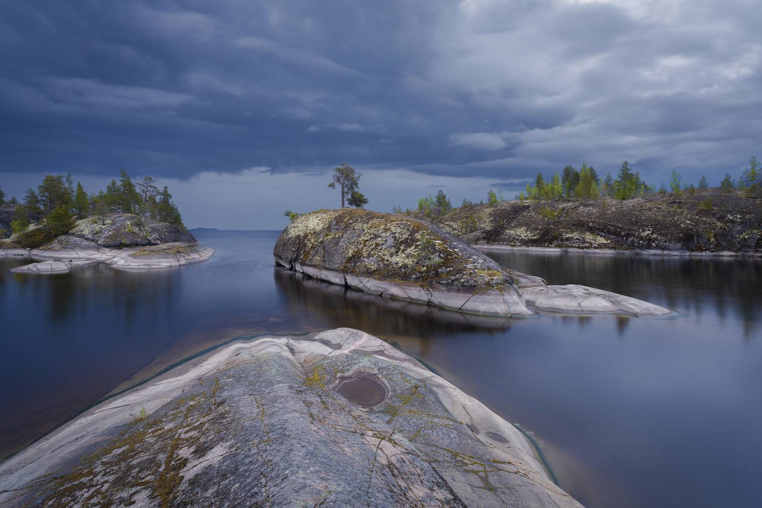 ладожские шхеры, пейзаж, восход, тучи, остров кит, Mikhail Ioannisian
