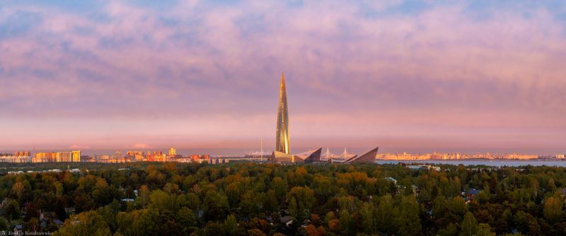Лахта-центр, закат, санкт-Петербург Лахта-центр фото превью