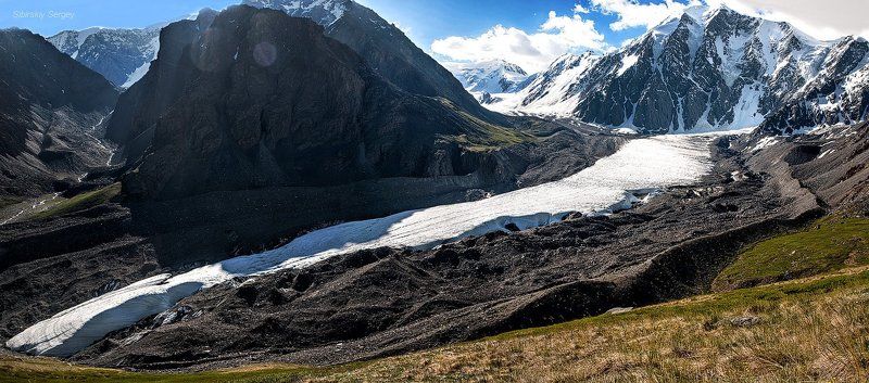 алтай, ледник, маашей Стоянка с видом на ледник фото превью